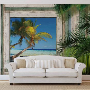 Vue Plage Tropical Poster Mural XXL