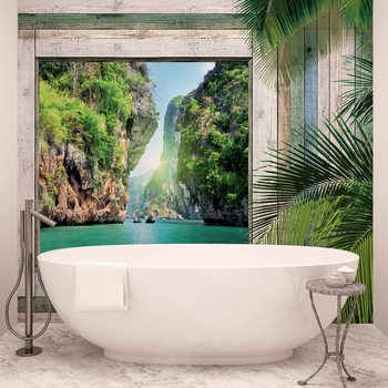 Vue Plage Tropical Poster Mural XXL