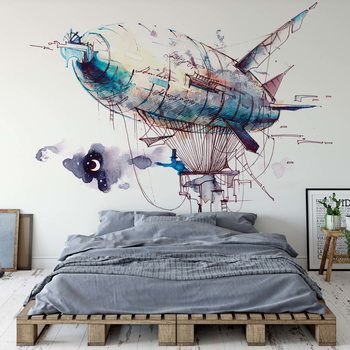 Watercolour Airship Poster Mural XXL