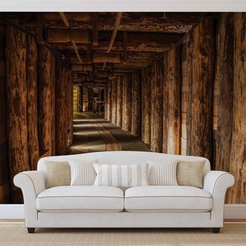 Wood Tunnel de Mine Poster Mural XXL