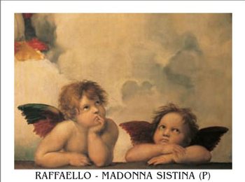 Raphael Sanzio - Sistine Madonna, detail – Cherubs, Angels 1512 Festmény reprodukció