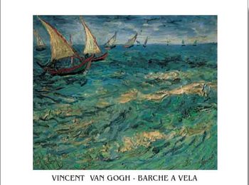Seascape at Saintes-Maries - Fishing Boats at Sea, 1888 Festmény reprodukció