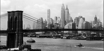 New York - Manhattan skyline and Brooklyn bridge - Stampe d'arte