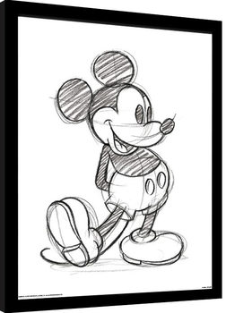 Topolino (Mickey Mouse) - Sketched Single Poster encadré