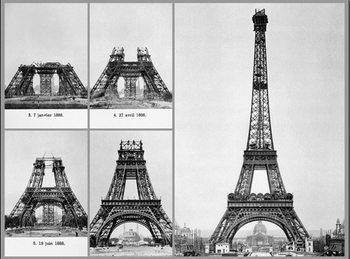 Paris - Construction of Eiffel tower Reproduction d'art