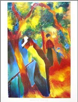 People at the Blue Lake, 1913 Reproduction d'art