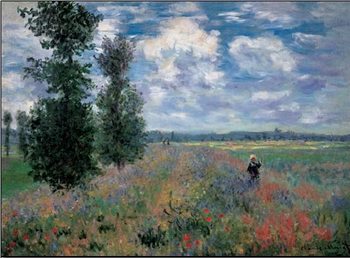 The Poppy Field in Summer near Argenteuil Reproduction de Tableau