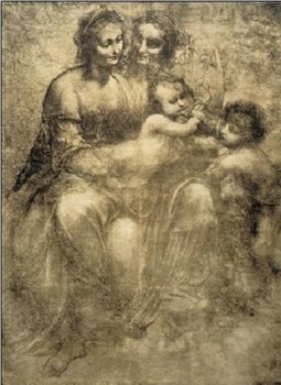 The Virgin and Child with St Anne and St John the Baptist - Burlington House Cartoon Festmény reprodukció