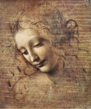 Head of a Young Woman with Tousled Hair or, Leda Tableau sur Toile