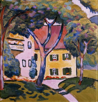 House in a Landscape Tableau sur Toile