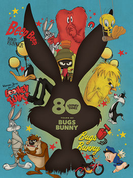 Looney Tunes - Bugs Bunny Crazy Saturday Morning Cartoons Tableau sur Toile