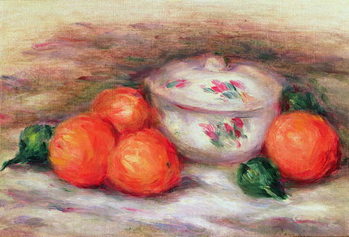 Still life with a covered dish and Oranges Tableau sur Toile