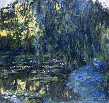 View of the Lilypond with Willow, c.1917-1919 Tableau sur Toile