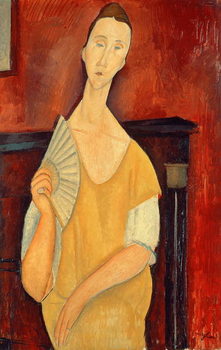 Woman with a Fan (Lunia Czechowska) 1919 Tableau sur Toile