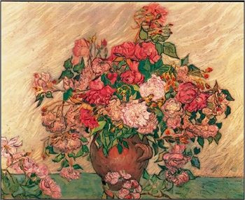 Vase with Pink Roses, 1890 Festmény reprodukció