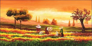 Collecting Flowers Художествено Изкуство