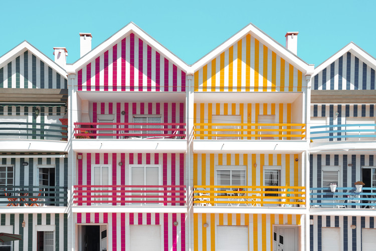 Arte fotográfico Four Houses of Striped Colors