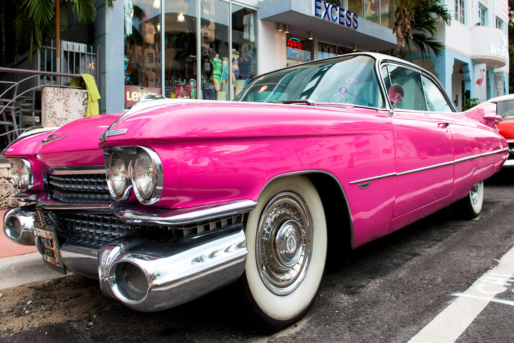 Arte fotográfico Pink Classic Car