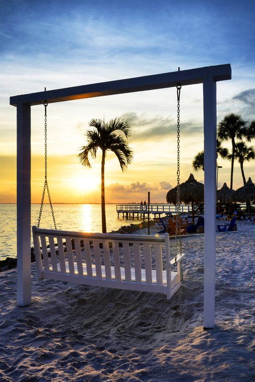 Arte fotográfico Swing Beach at Sunset
