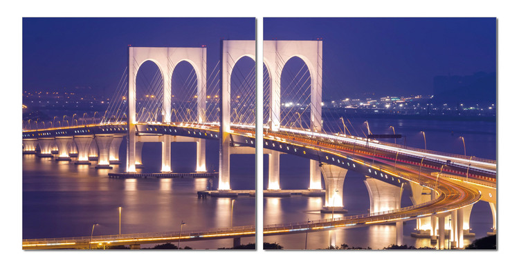 Brooklyn Bridge at night Modern kép