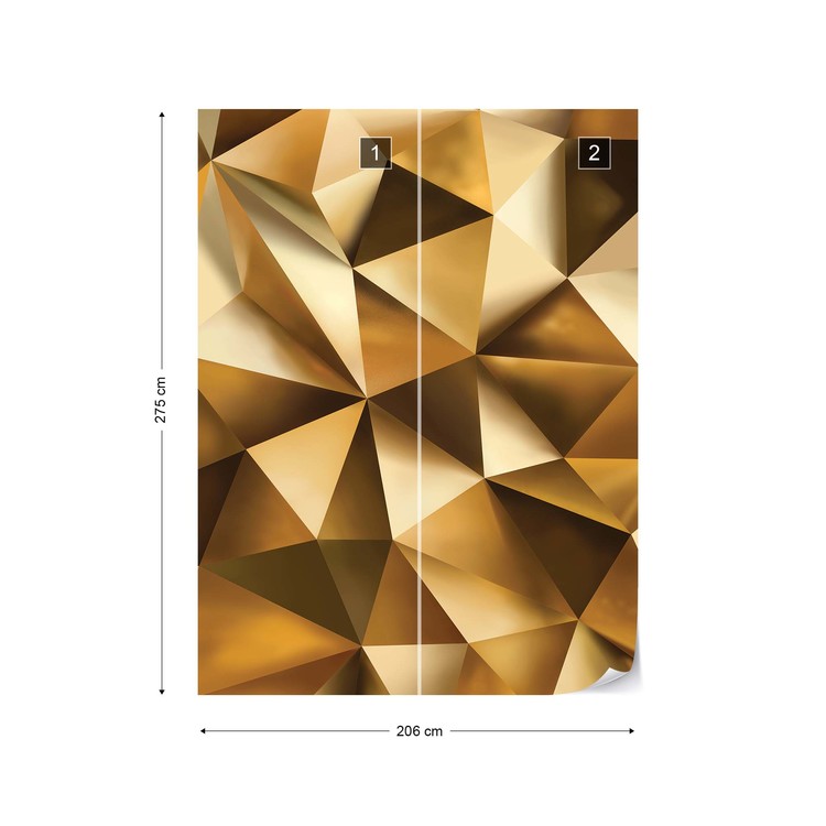 Fototapete Tapete 3D Gold Polygon Texture Bei EuroPosters