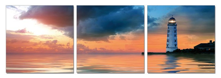 Lighthouse at sunset Obraz