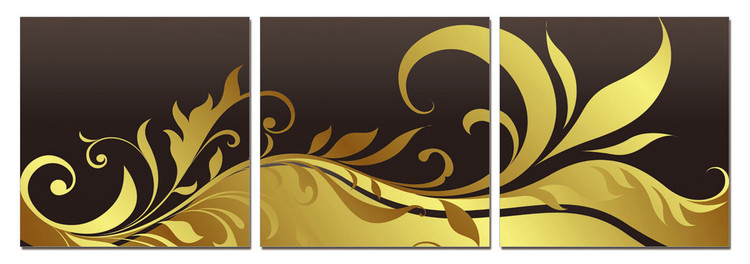 Modern Design - Black and Gold Ornament Obraz