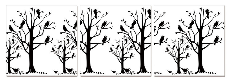Modern design - black trees Obraz