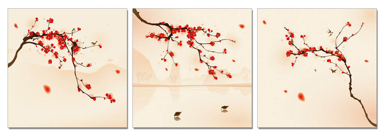 Modern Design - Branches with Blossoms Obraz