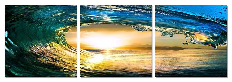 Rushing wave in the sun Obraz