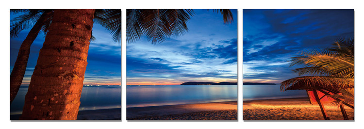 Twilight over palm trees Obraz