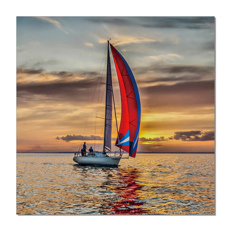 Sailing boat at sea Modern tavla
