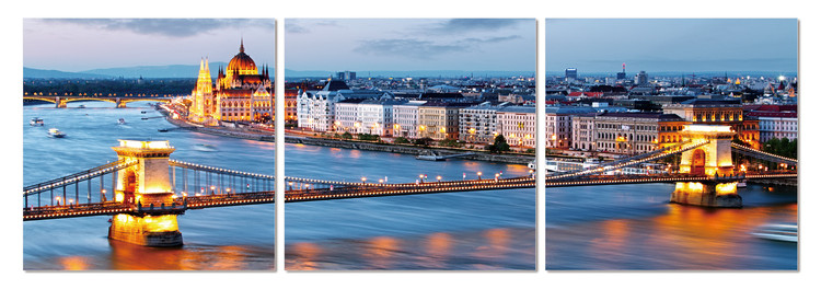 Bridge at sunset Schilderij