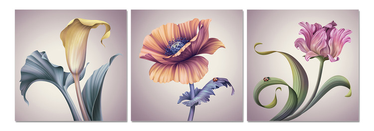 Modern flowers Schilderij