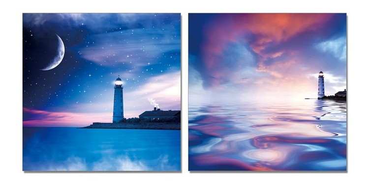 Night lighthouse Schilderij