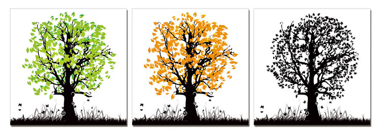 Painted Colorful Trees Schilderij