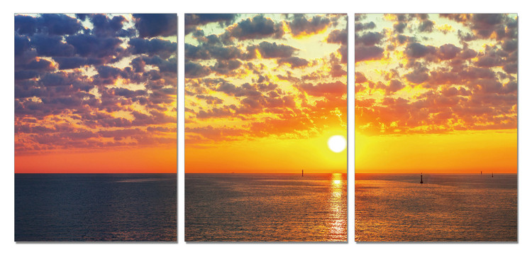 Sunset over the sea Schilderij
