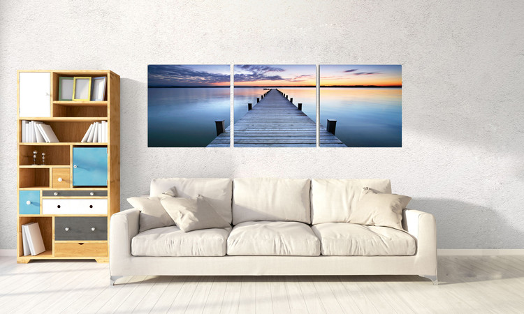 Sunshine over pier Schilderij