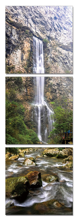 Waterfall in the forest Schilderij