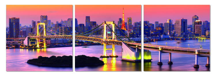 Bridge near metropolis Tableau Multi-Toiles