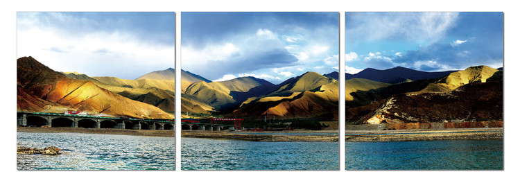 Peaks over a lake Tableau Multi-Toiles