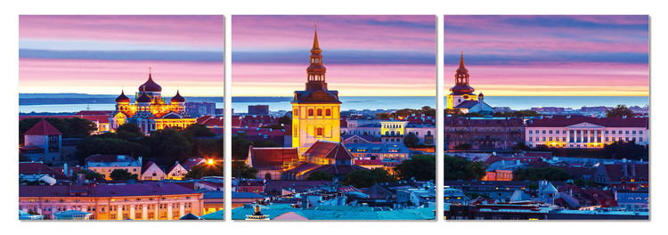 City at sunset Tablou