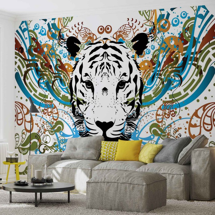 Tiger Abstract Wall Paper Mural Buy At UKposters