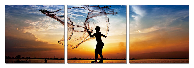 Wandbilder Fishing at Sunrise