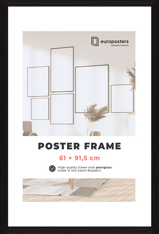 Reinders Posters BV Cadre pour poster avec vitre en verre acrylique  incassable grand format 61 x 91,5 cm 61 x 91,5 cm Noir/bois : :  Cuisine et Maison