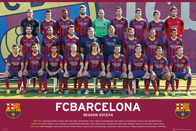 Fc Barcelona Team Photo 13 14 Plakat Poster Prodano Na Europosters