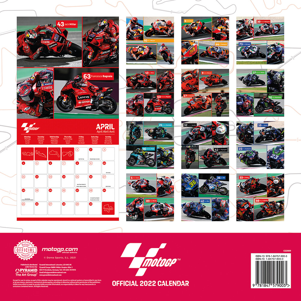 Moto GP Calendriers 2024 Achetez sur Europosters