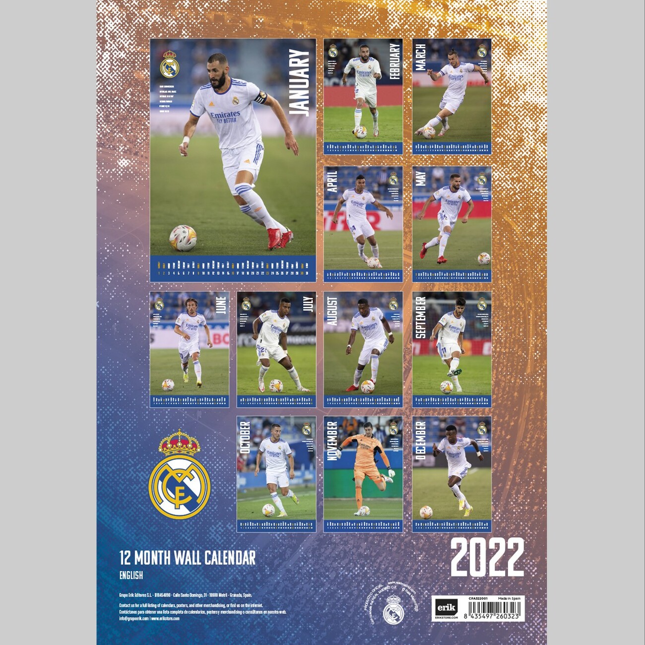 Real Madrid FC - Стенен календар 2024 | Купете на Posters.bg