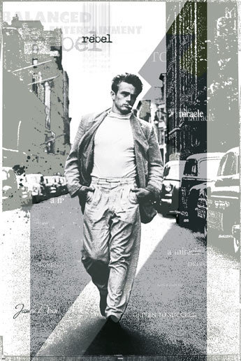Plakat James Dean - street | Poster an der Wand | 3+1 GRATIS
