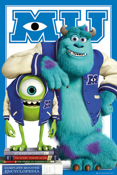 Poster MONSTERS UNIVERSITY mike and sulley Wall Art 3+1 FREE